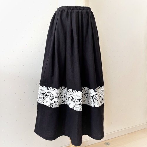 ミナペルホネン smile flower ふんわりフレアースカート マキシ丈  