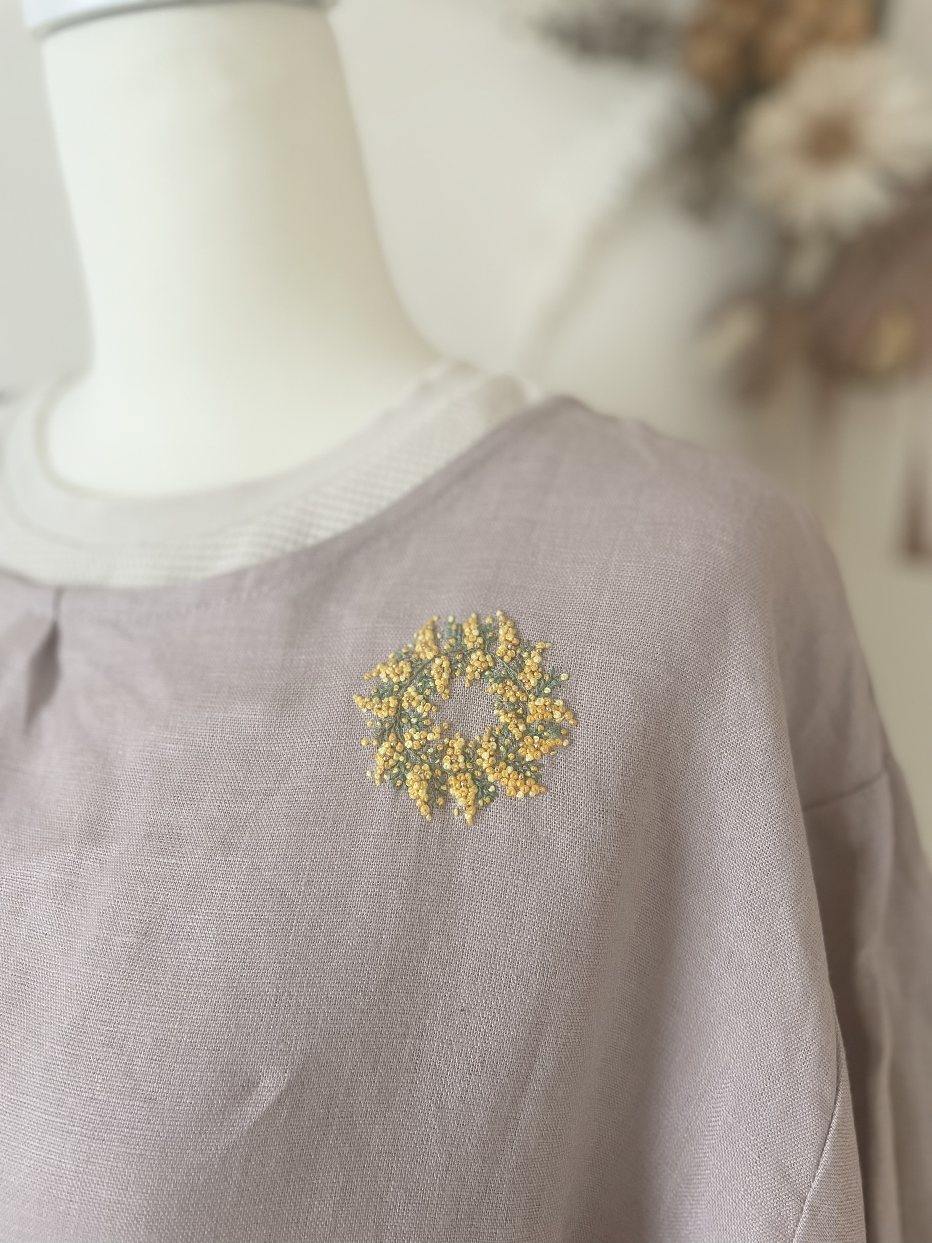 エプロン 手刺繍モノグラム gBダマスクリネン 【美品】フランスアンティーク