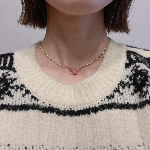 marble crystal  necklace 5枚目の画像