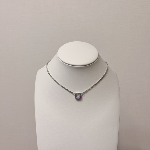 marble crystal  necklace 3枚目の画像