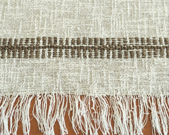 手織ティーマット (ランチョンマット、茶色のストライプ) 4枚目の画像