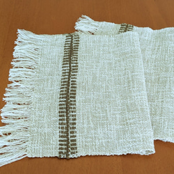 手織ティーマット (ランチョンマット、茶色のストライプ) 2枚目の画像