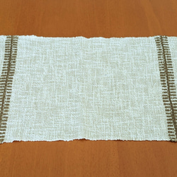 手織ティーマット (ランチョンマット、茶色のストライプ) 3枚目の画像