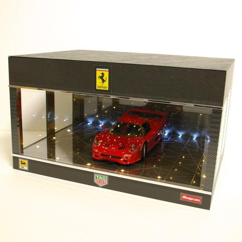 1/18、2〜3台展示可・幾何学目地・ディスプレーBOX / 2色LED40灯・ネオ 
