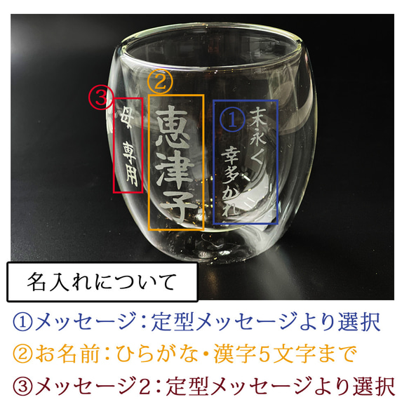 【送料無料】 名入れ プレゼント ギフト 感謝一杯 ダブルウォール グラス  (単品)（和）最速 sb228 7枚目の画像
