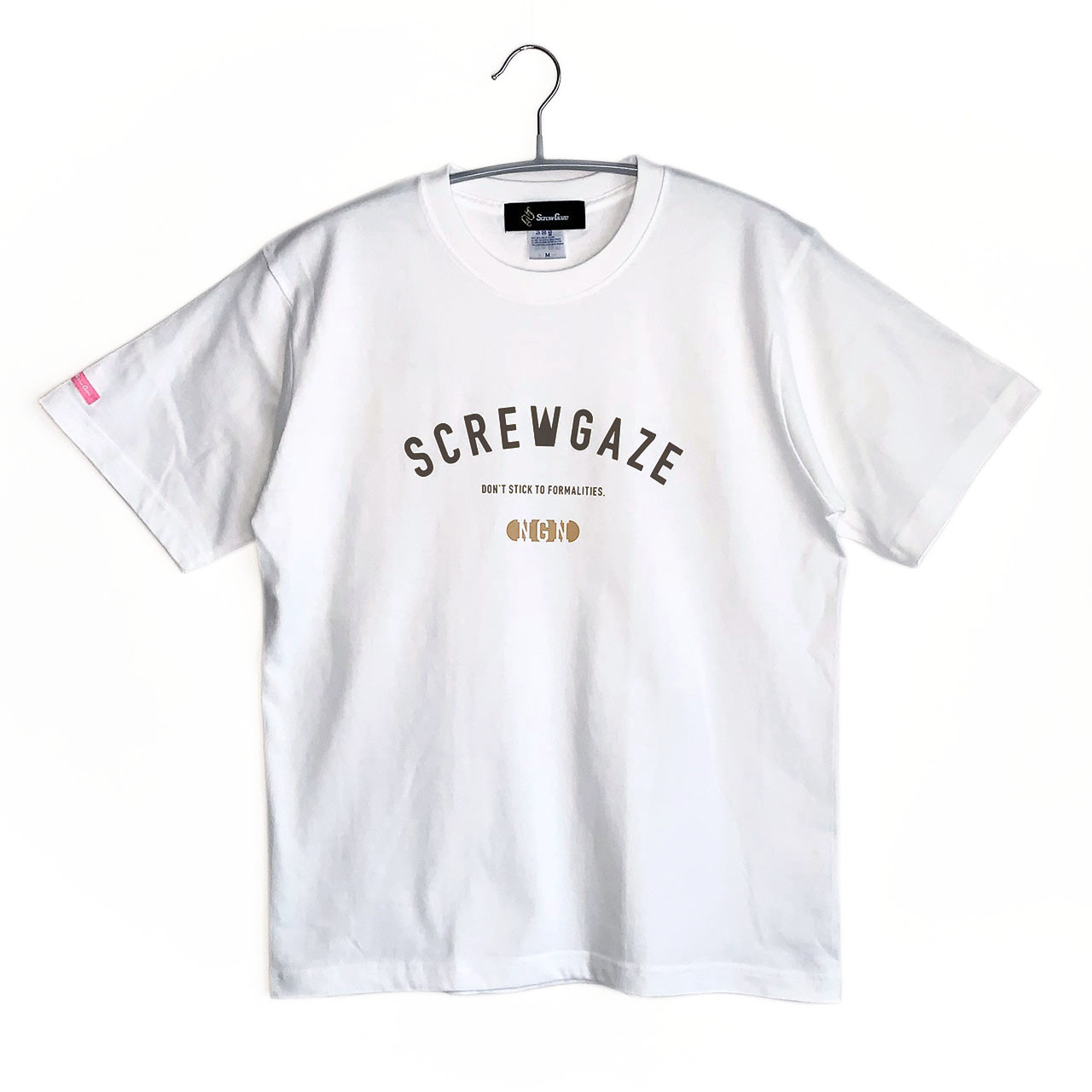 2色 プリント カジュアル派 アシメ ワンショル Tシャツ ♪ ロゴ