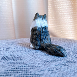 ノルウェージャンフォレストキャット　ミニチュア　猫　フィギュア　置物　粘土 7枚目の画像