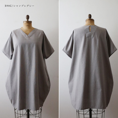 ラスト1 最終SALE Vネックかぶるだけワンピース チュニック  