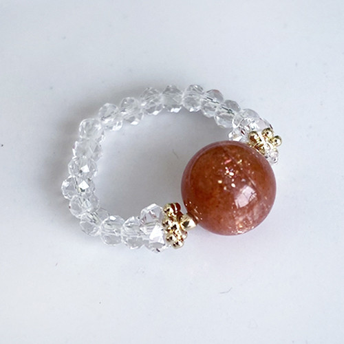 高品質天然石】サンストーン/明るいオーラで前向きに導くお守りリング