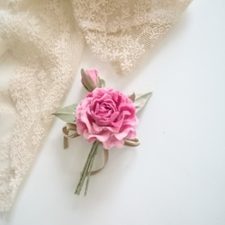 染め布花＊お洒落な薔薇のコサージュ♪ コサージュ ｱﾄﾘｴFlower
