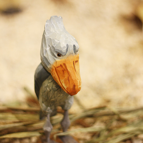 ハシビロコウ 置物 バスウッド 動物 ギフト プレゼント ギフト