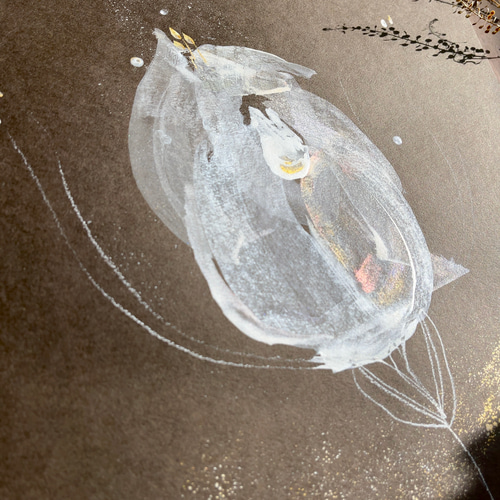 つぼみ 【原画/A3/アクリル】 インテリアアート 絵画 DENNY HORIMIZU