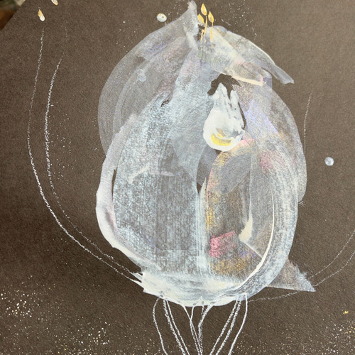つぼみ 【原画/A3/アクリル】 インテリアアート 絵画 DENNY