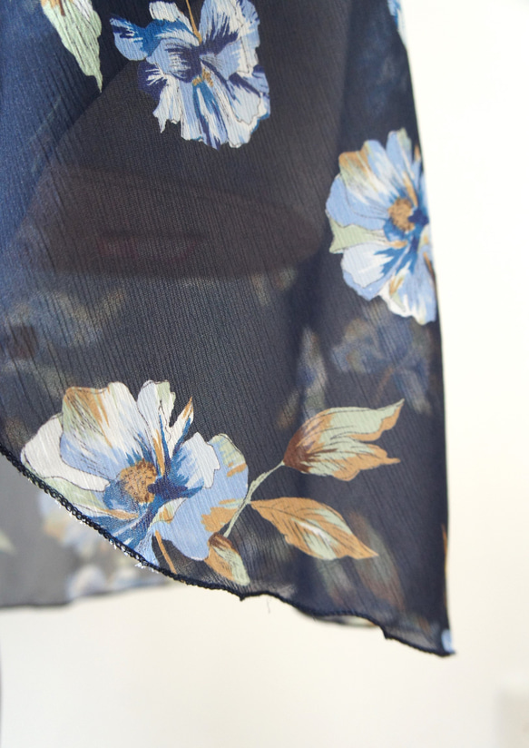 バレエ　ラップスカート[Cローズ・ネイビー53-116]A143FuyoNavy+blue 4枚目の画像