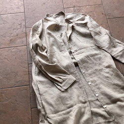 【もうすぐ春SALE 】スタンドカラーlong shirt/ロングシャツワンピ 　 2枚目の画像