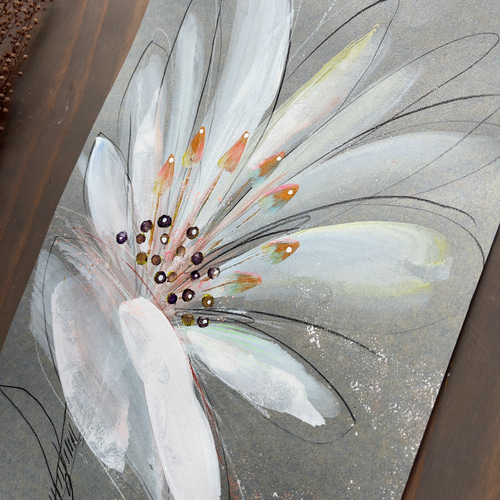 flower 【原画/A4/アクリル】インテリアアート 絵画 DENNY HORIMIZU