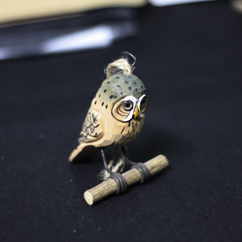 野鳥彫刻 フクロウ 8㎝ 作者ituo 71deGfvoHAL._UF350,350_QL50_.jpg