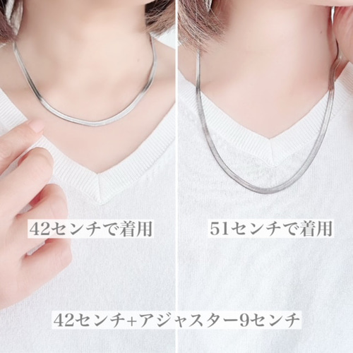 スネークチェーン4ミリ幅ネックレス【サージカルステンレス