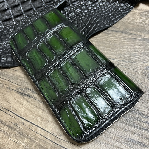 一点限定【実物撮影】新品 緑/グリーン系 クロコダイル メンズ