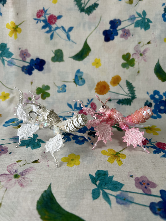 花蟷螂　brooch 桜色 6枚目の画像