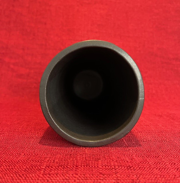花器　円筒形　黒マット釉　 11枚目の画像