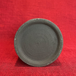 花器　円筒形　黒マット釉　 12枚目の画像