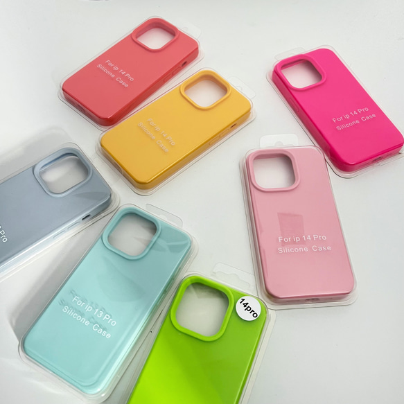 iPhoneケース　カラフル　ピンク　おしゃれ　緑　シンプル　高級感 　ブルー　イエロー　春 1枚目の画像