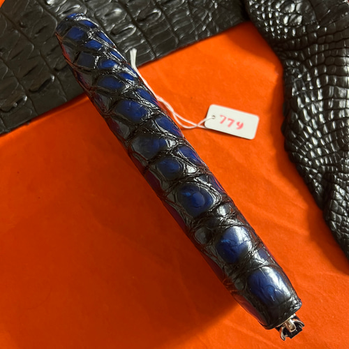 一点限定【実物】新品未使用 一枚革 藍色 クロコダイル メンズ