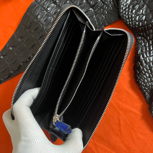 一点限定【実物】新品未使用 一枚革 藍色 クロコダイル メンズ