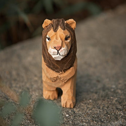 木彫りのトラ ライオン シマウマ ３点セット  バスウッド　置物 動物 ギフト　プレゼント　ギフトラッピング 13枚目の画像