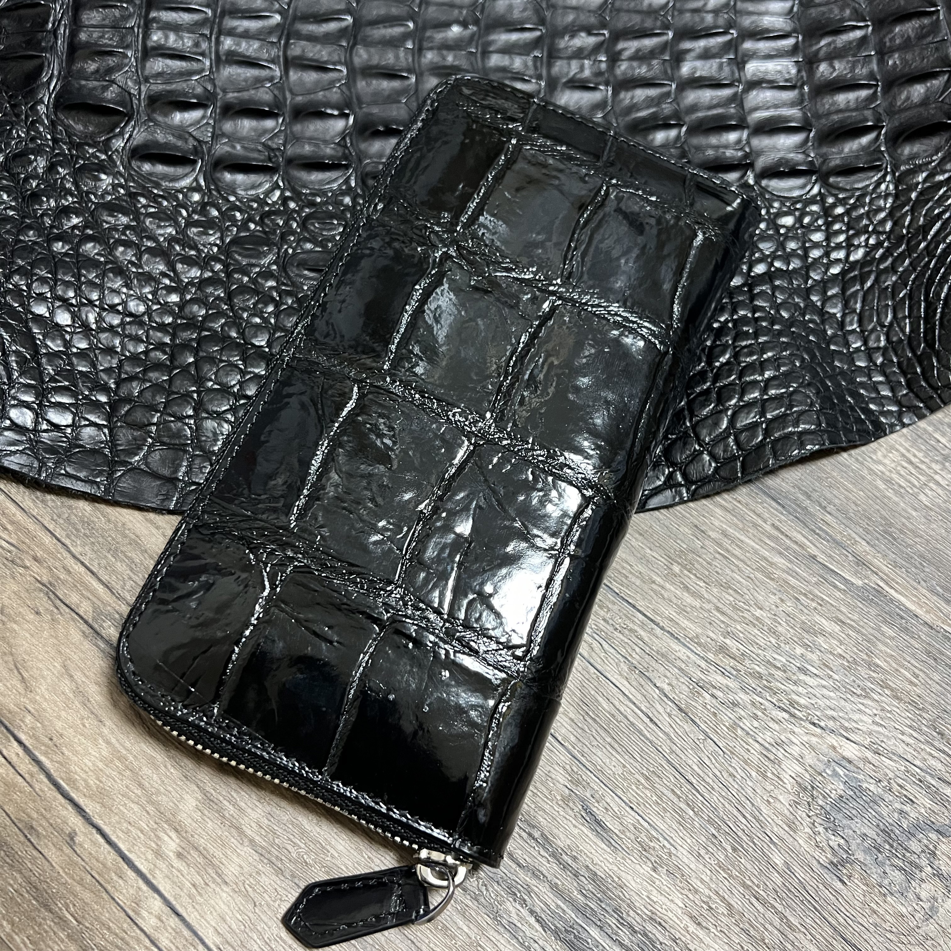 一点限定【実物撮影】新品未使用 黒ブラック クロコダイル メンズ