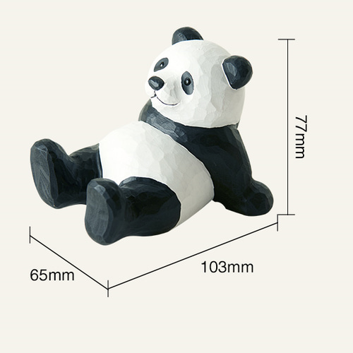 木彫りのパンダ バスウッド スマホスタンド 置物 動物 ギフト