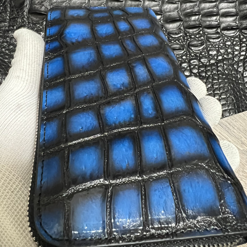 実物撮影 一枚革 クロコダイル メンズ長財布 ラウンドファスナー 新品 未使用 sankyo shokai クロコダイル 長財布 メンズ シャイニング 加工 日本製