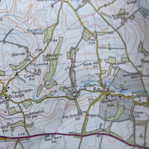 英国で出会った♪1985年 コッツウォルズ地方の地図/88cm×96cm/大判ヴィンテージマップ　 14枚目の画像