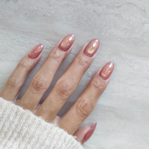 フラッシュマグネットネイル『 ピンクグレープフルーツ 』シンプルワン  