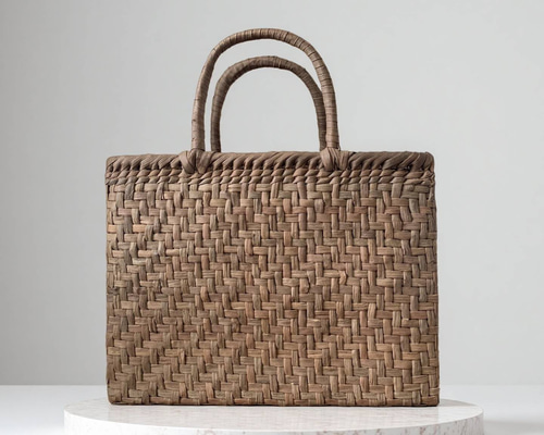 お得】国産山葡萄 手作り かごバッグ 網代編み A4サイズ収納