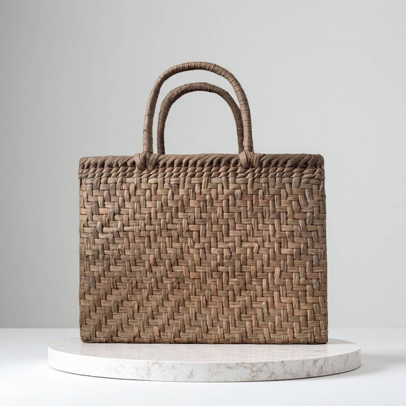 お得】国産山葡萄 手作り かごバッグ 網代編み A4サイズ収納