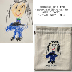 Sサイズ/似顔絵ギフト/似顔絵刺繍/子供の絵/子どもの絵プレゼント/敬老の日プレゼント/父の日プレゼント/母の日ギフト 4枚目の画像