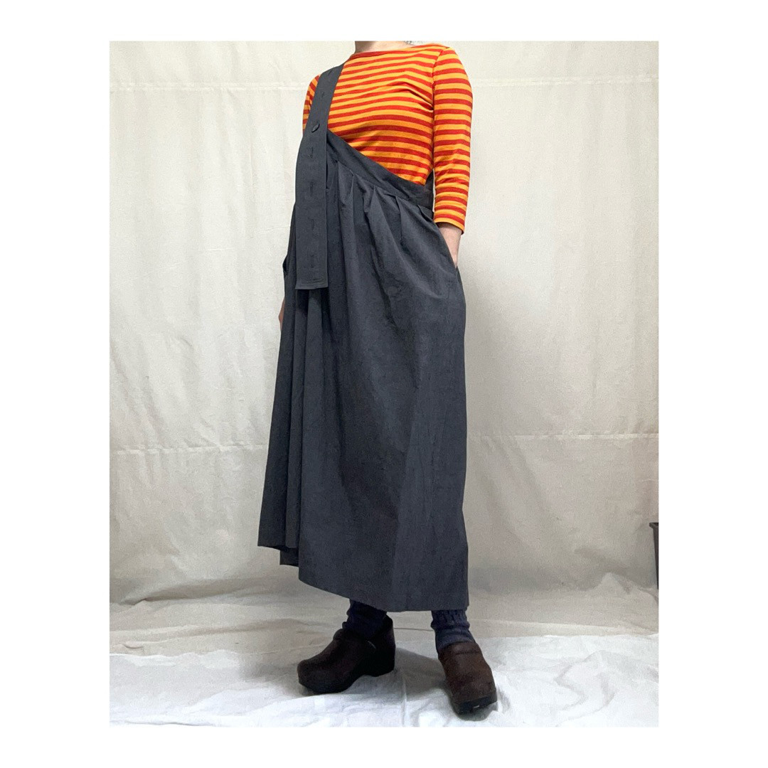 ワンショルダースカート（チャコールグレー）