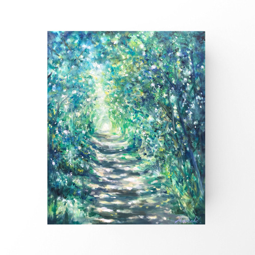 ハッピーあっぷるちゃん　油絵　画家　小楠アキコ作品　20×20cm　キャンバス ハッピーあっぷるちゃん 油絵 画家 小楠アキコ作品 20×20cm