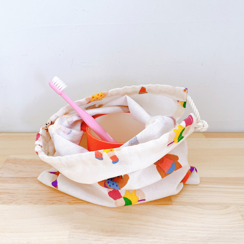 専用✳︎SALE✳︎ラスト✳︎ハンドメイド✳︎クマ柄　巾着　コップ袋 ✧˖°⌖くまのコップ袋⌖꙳✧˖° 巾着袋 入園入学準備 くま柄 動物
