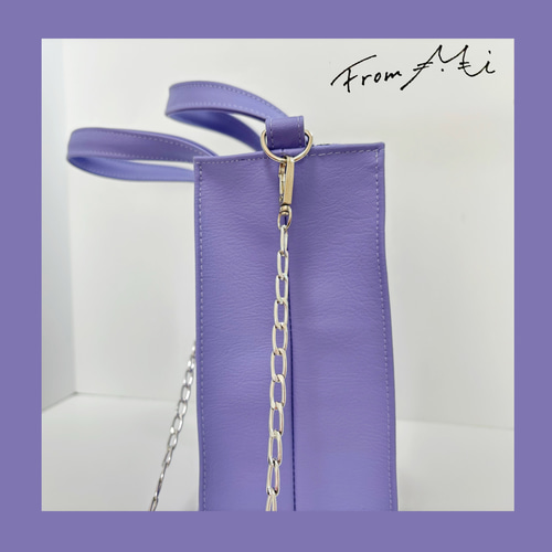 2way仕様】スクエアハンドバッグ《ラベンダー》 ショルダー