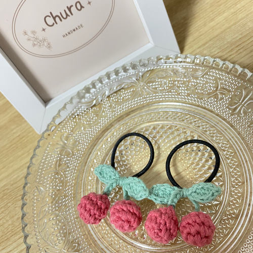 ☆New☆/【オーダー♡さくらんぼリボン】ヘアクリップ ヘアピン
