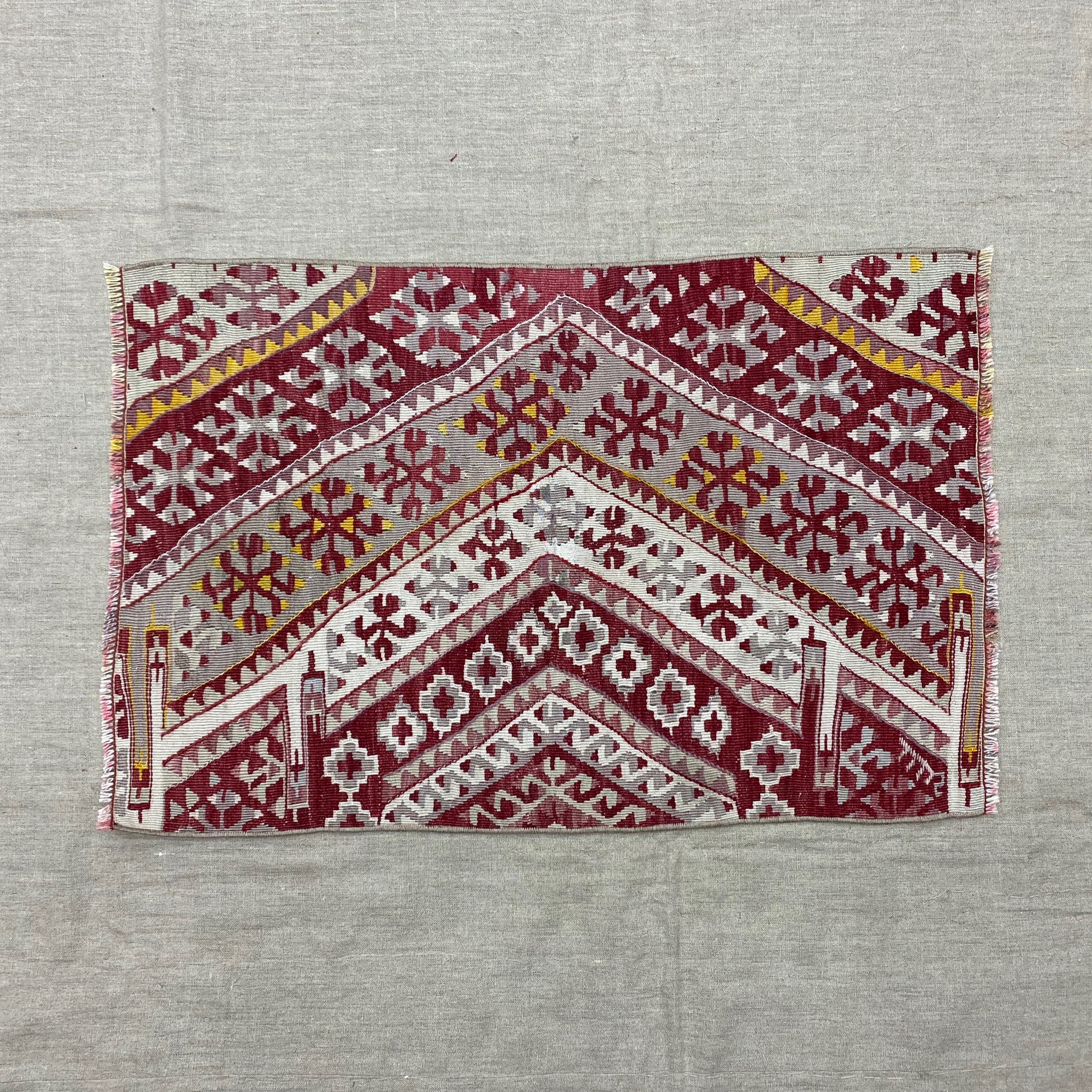 オールドキリム トルコ 手織り ヴィンテージ ラグ 94x62cm