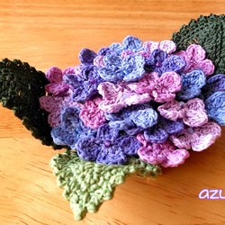 紫陽花のコサージュ（大） 紫系 3枚目の画像