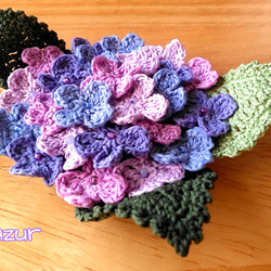 紫陽花のコサージュ（大） 紫系 4枚目の画像