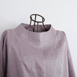 【SALE！！】上品♪ボトルネックリネンブラウス＜７部袖＞ 2サイズ　ウォームグレー　0624U.Grey 17枚目の画像