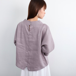 【SALE！！】上品♪ボトルネックリネンブラウス＜７部袖＞ 2サイズ　ウォームグレー　0624U.Grey 11枚目の画像