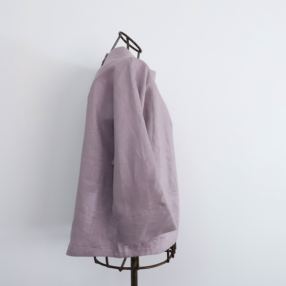 【SALE！！】上品♪ボトルネックリネンブラウス＜７部袖＞ 2サイズ　ウォームグレー　0624U.Grey 15枚目の画像