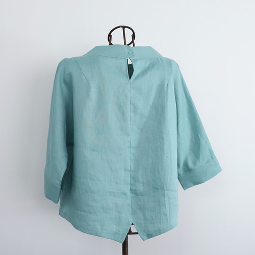 SALE！！】上品♪ボトルネックリネンブラウス＜7部袖＞ 2サイズ